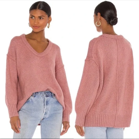 🌿|NWOT| Free People Brookside Tunic Sweater in Alpine Rose - Picture 12 of 13